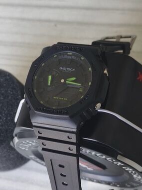 G-Shock Black Watch with Lime Green Accents